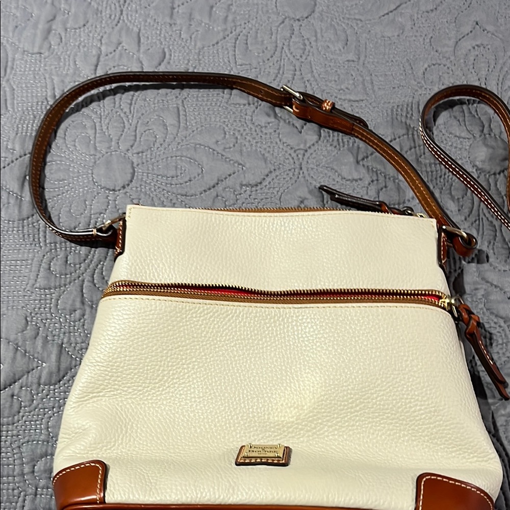 Dooney & Bourke Ivory and Tan Crossbody Bag